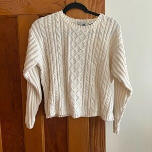 Elegant Cream Cable Knit Sweater